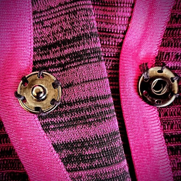 Ming Wang Magenta Pink Knit Cardigan Sweater - Picture 5 of 8